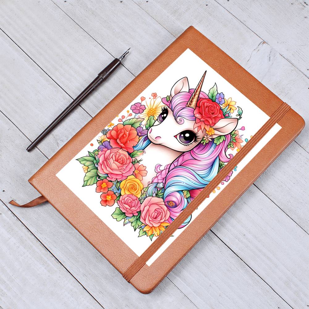 Cute Unicorn 085 - Vegan Leather Journal