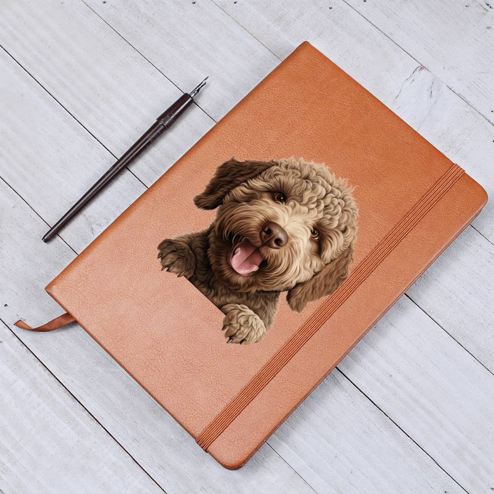 Lagotto Romagnolo Peeking - Vegan Leather Journal