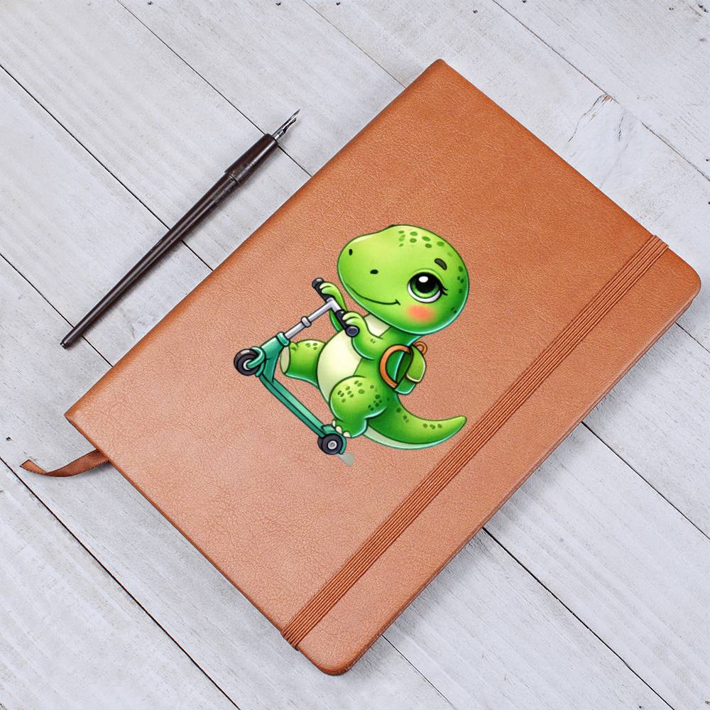 Colorful Baby Dinosaur 034 - Vegan Leather Journal