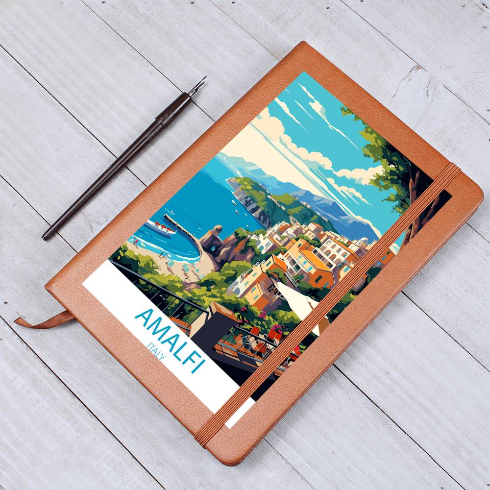 Famous Travel Destinations - Amalfi, Italy - Vegan Leather Journal
