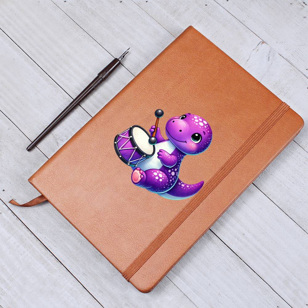 Colorful Baby Dinosaur 030 - Vegan Leather Journal