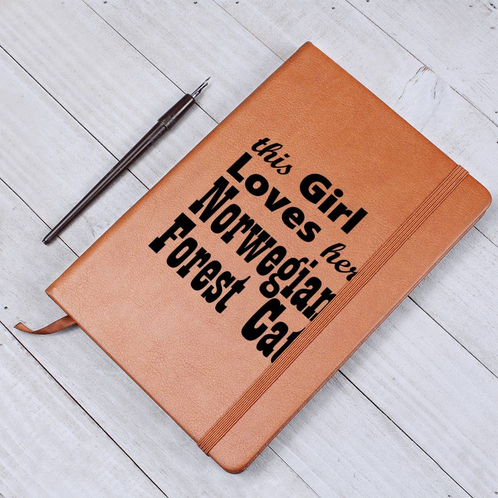 Norwegian Forest Cat - Vegan Leather Journal