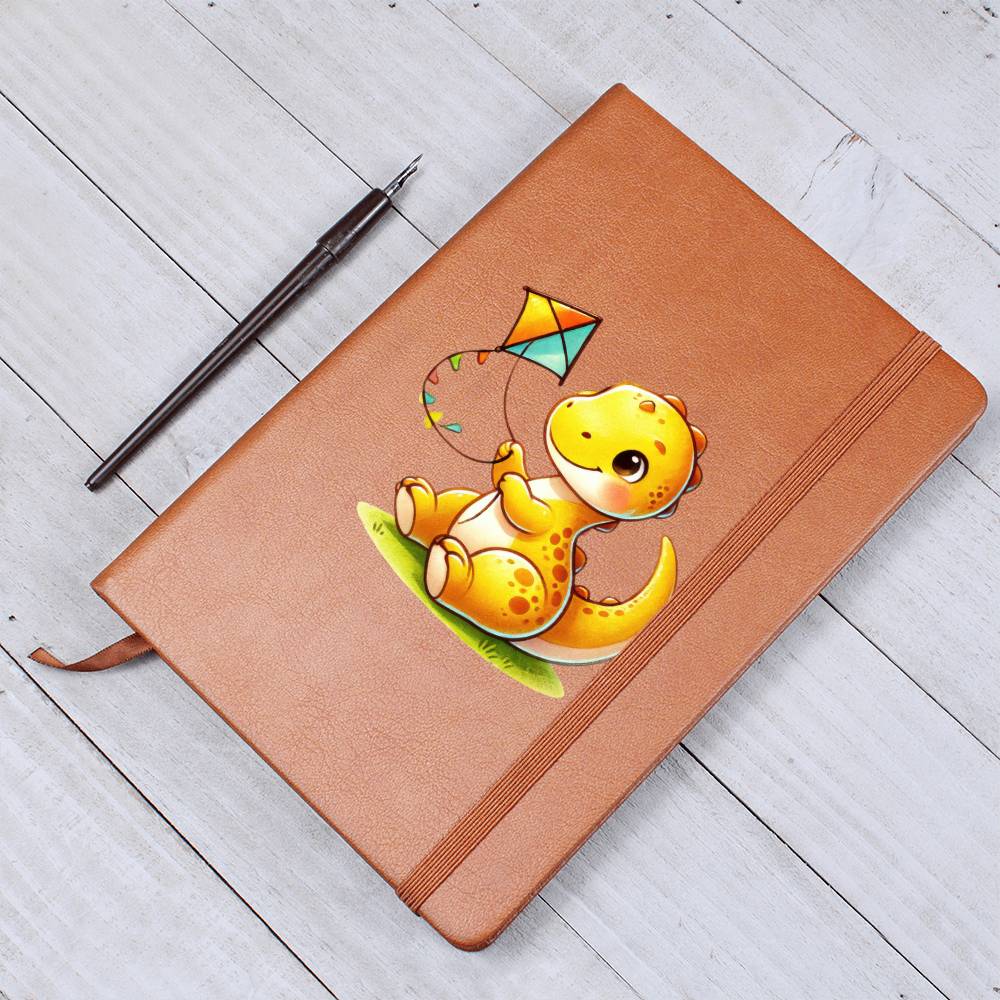 Colorful Baby Dinosaur 003 - Vegan Leather Journal