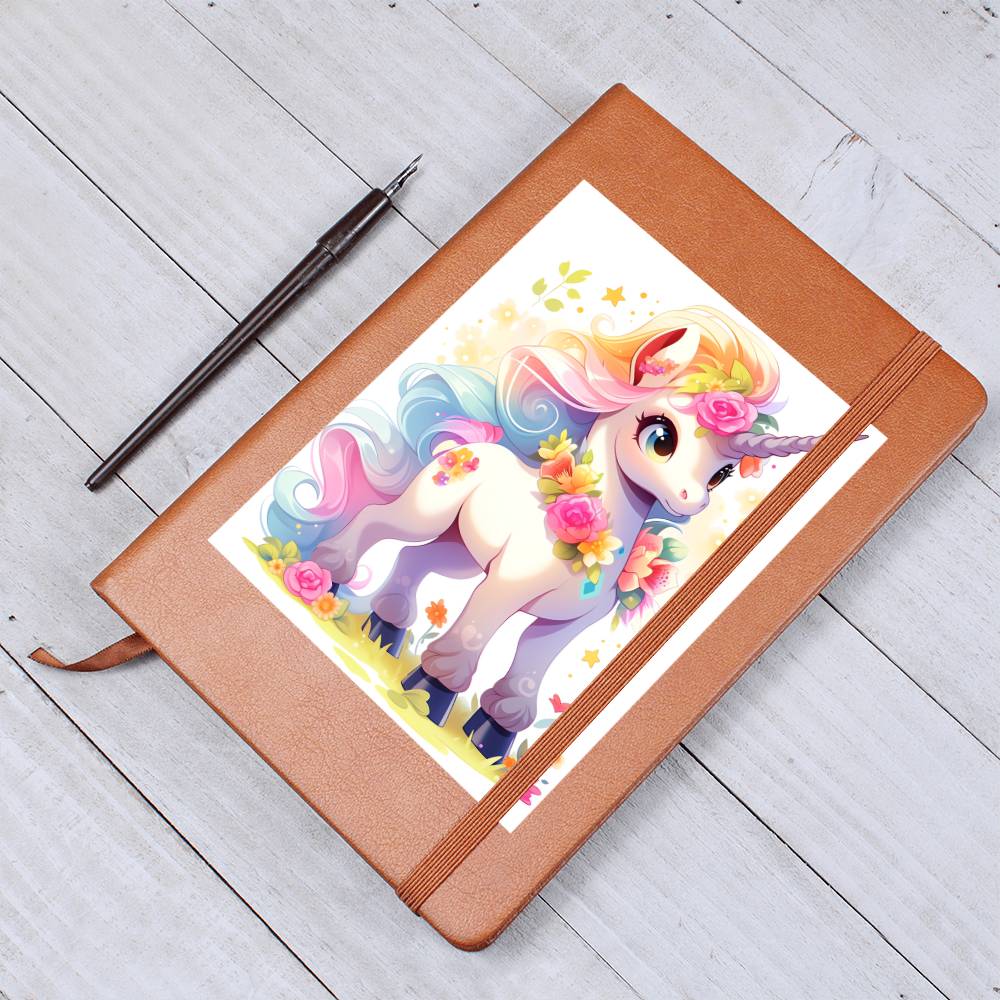 Cute Unicorn 104 - Vegan Leather Journal