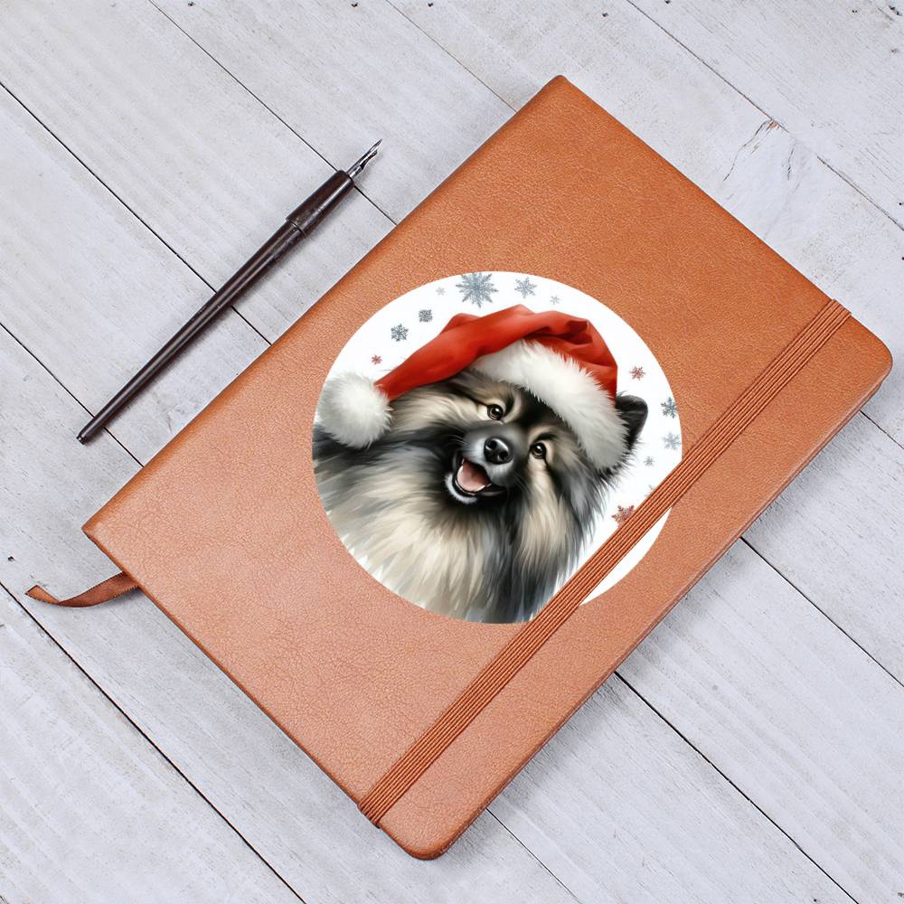 Christmas Dog - Keeshond - Vegan Leather Journal