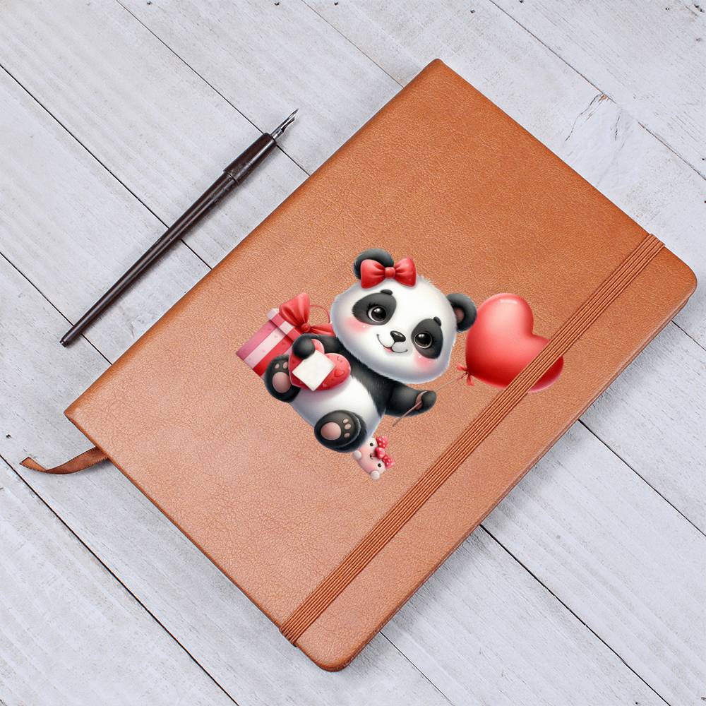 Valentine's Day Panda 002 - Vegan Leather Journal