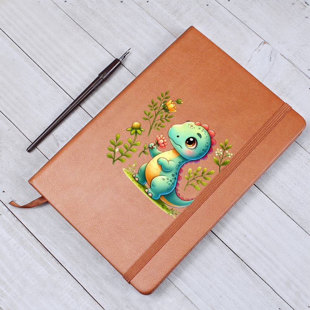 Colorful Baby Dinosaur 007 - Vegan Leather Journal