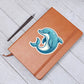 Cute River dolphin sticker 147 - Vegan Leather Journal