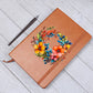 Floral Flower Wreath 011 - Vegan Leather Journal
