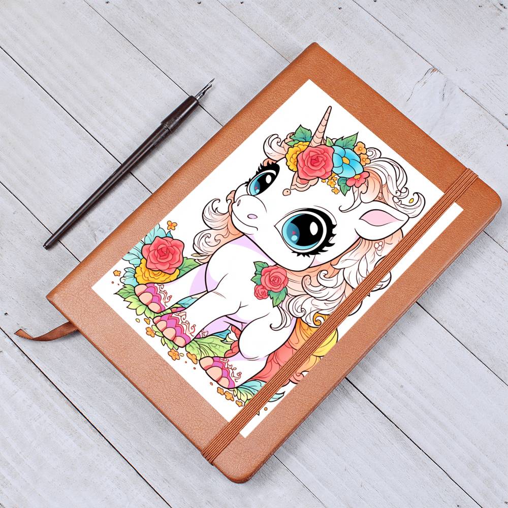 Cute Unicorn 086 - Vegan Leather Journal