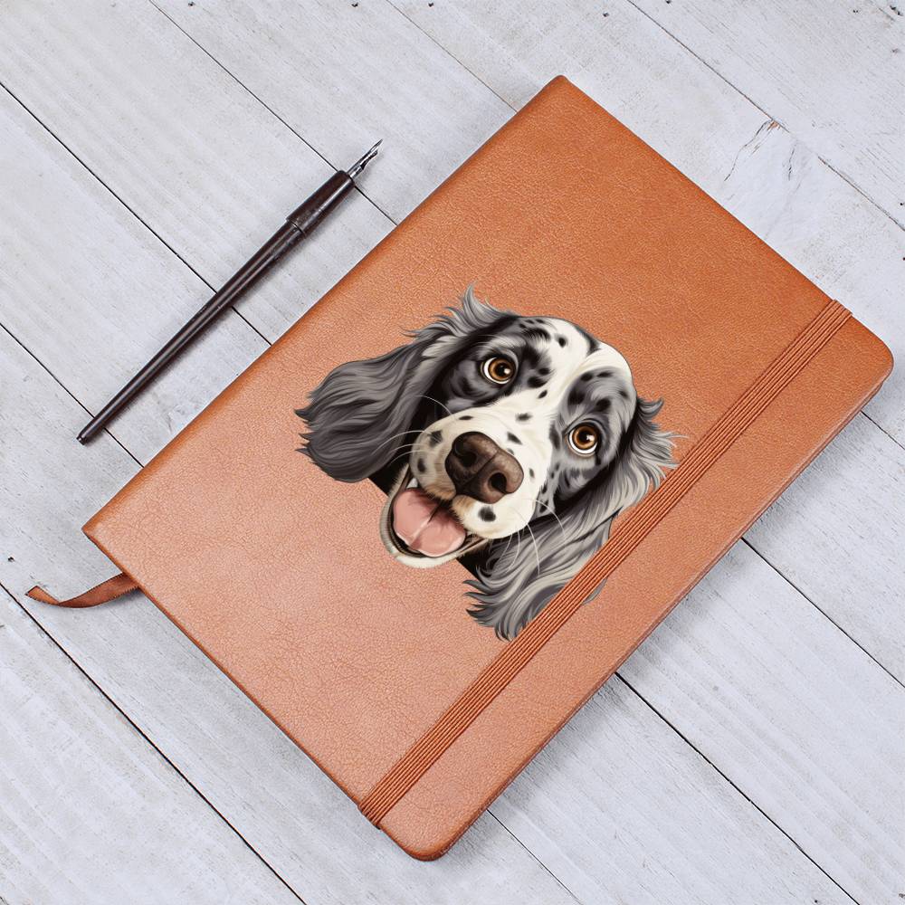 English Setter Peeking - Vegan Leather Journal