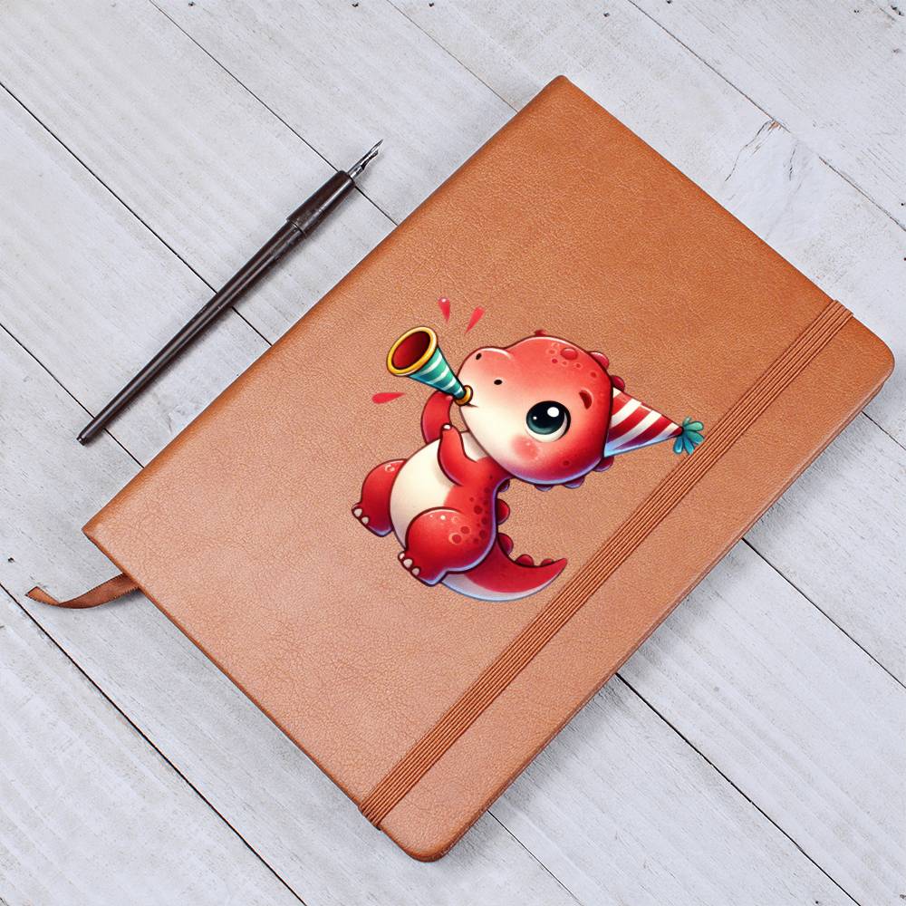 Colorful Baby Dinosaur 023 - Vegan Leather Journal