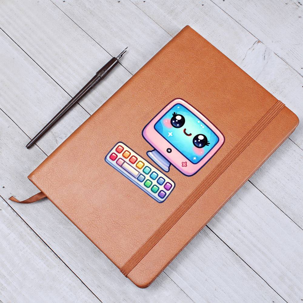 Cute Back to School Sticker 059 - Vegan Leather Journal