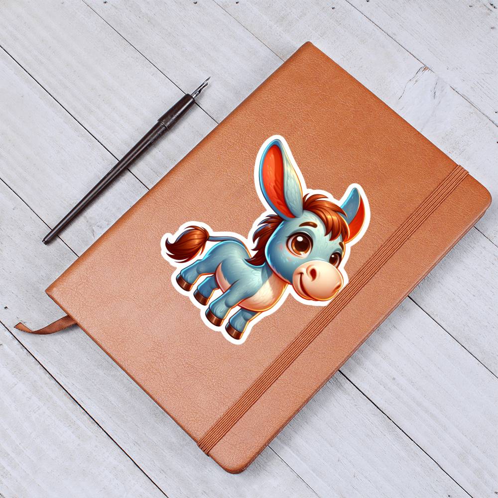 Cute Donkey sticker 40 - Vegan Leather Journal