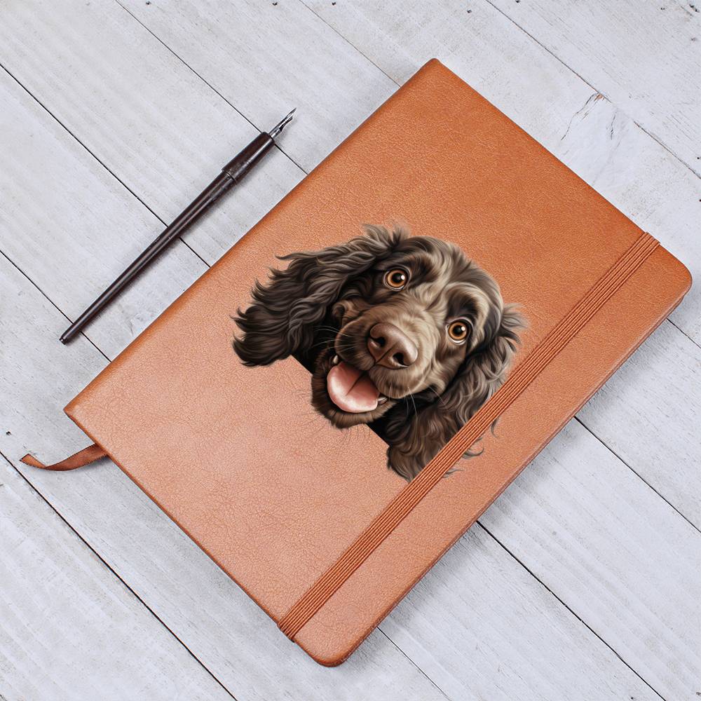 Boykin Spaniel Peeking - Vegan Leather Journal