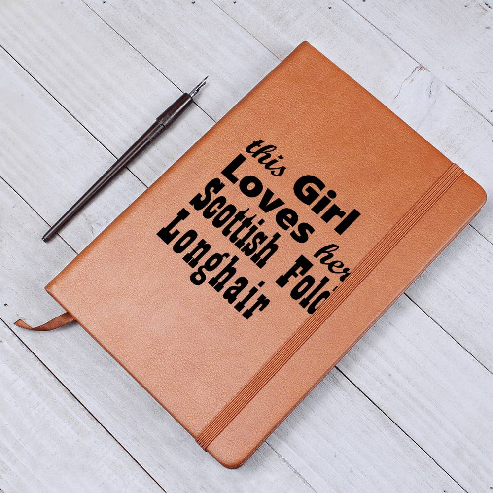 Scottish Fold Longhair - Vegan Leather Journal