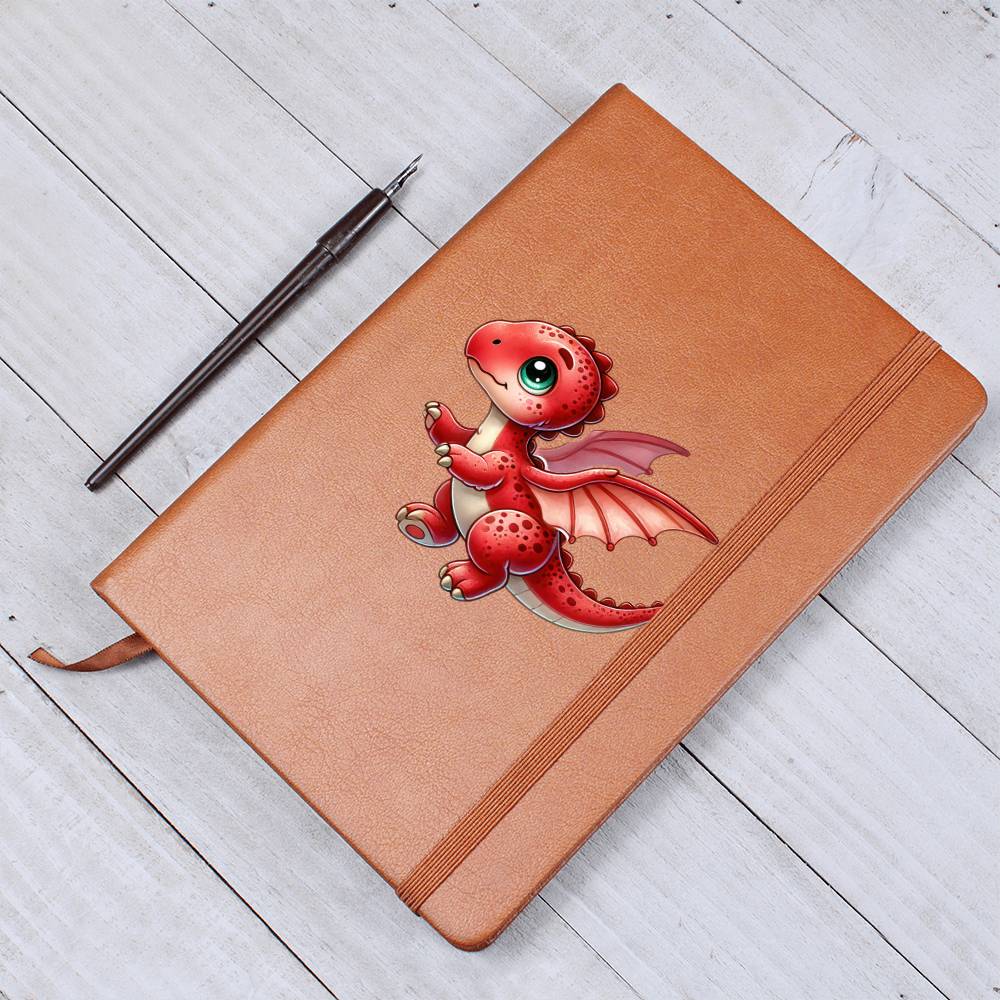 Colorful Baby Dinosaur 077 - Vegan Leather Journal