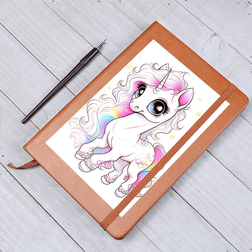 Cute Unicorn 084 - Vegan Leather Journal