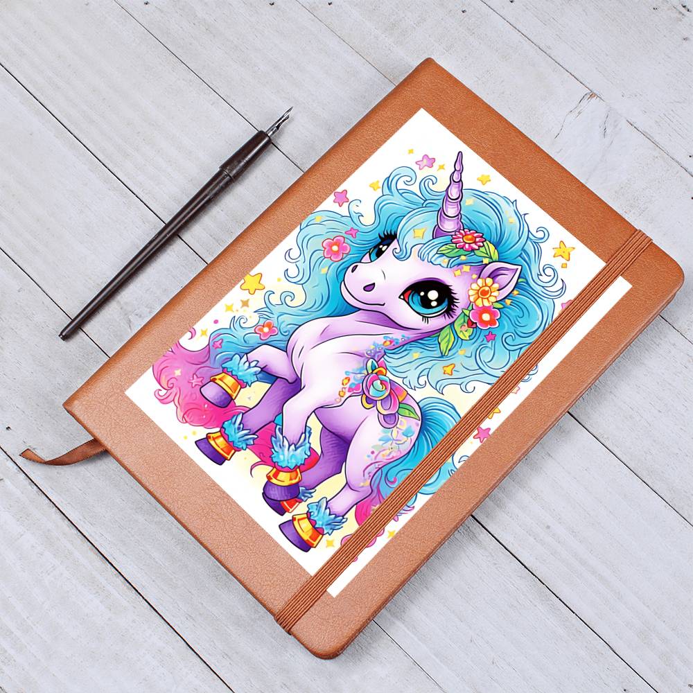 Cute Unicorn 037 - Vegan Leather Journal