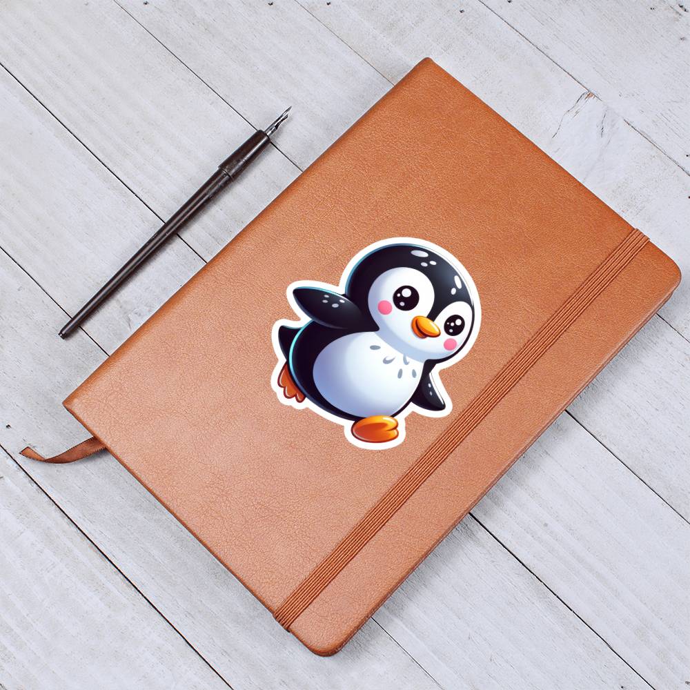 Cute pPenguin sticker 124 - Vegan Leather Journal