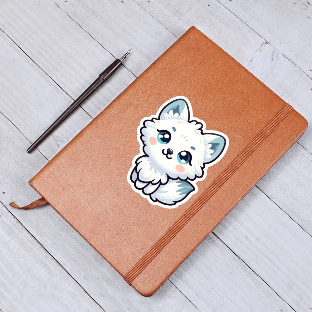 Cute Arctic Fox 06 - Vegan Leather Journal