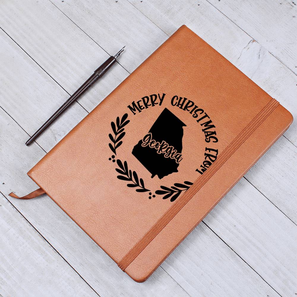 Merry Christmas From Georgia - Vegan Leather Journal