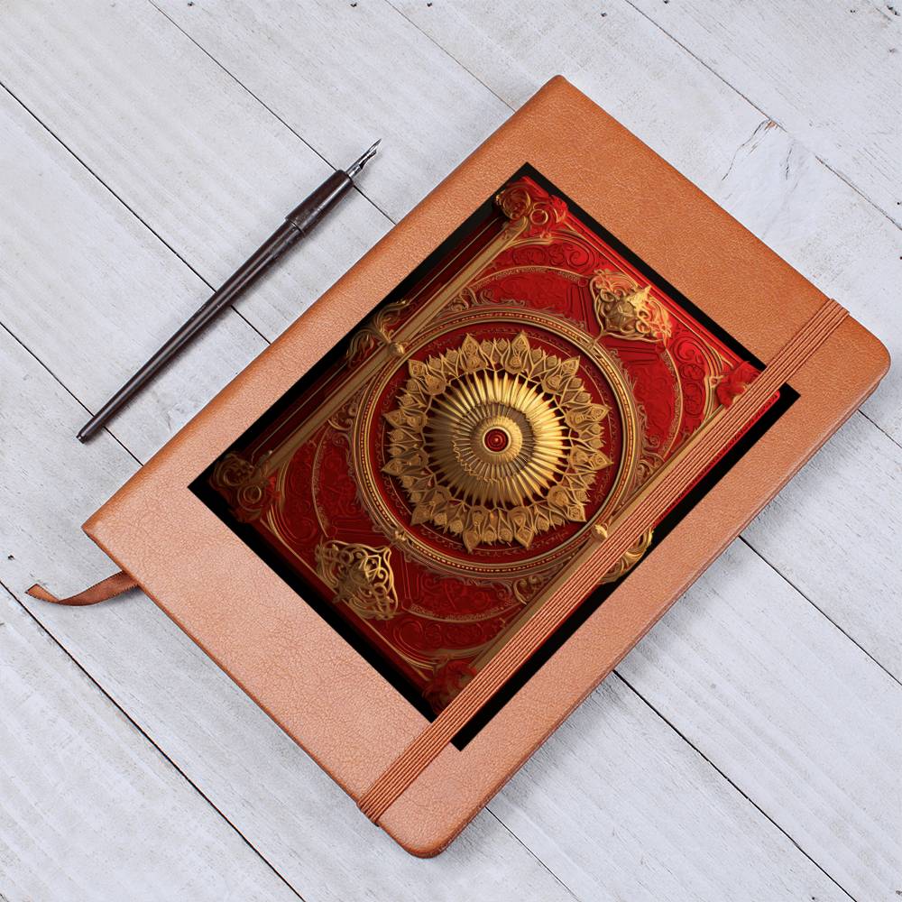 Ornate Gold Cover 128 - Vegan Leather Journal