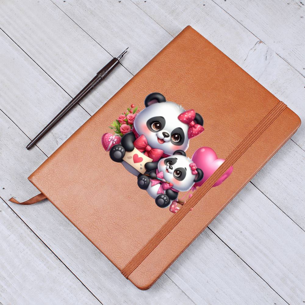 Valentine's Day Panda 016 - Vegan Leather Journal