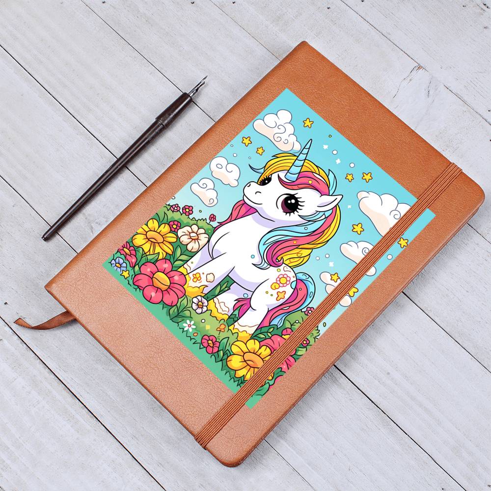 Cute Unicorn 113 - Vegan Leather Journal