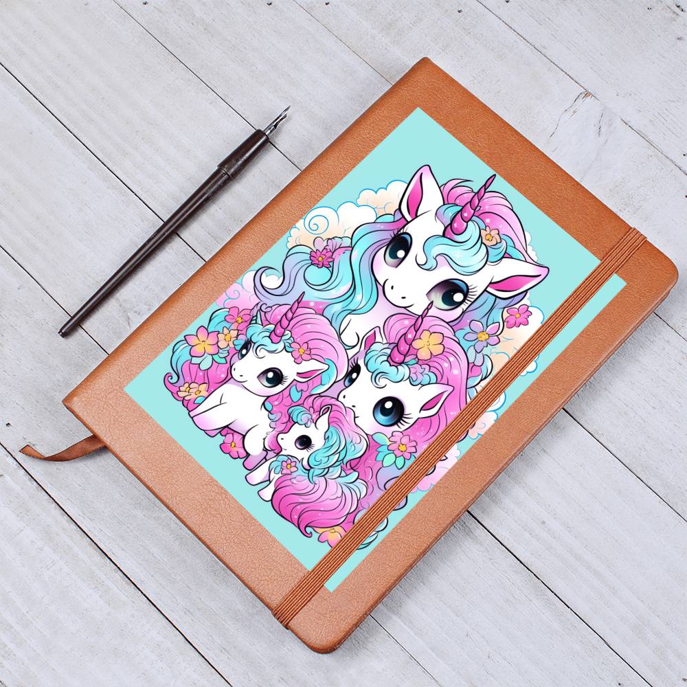 Cute Unicorn 077 - Vegan Leather Journal