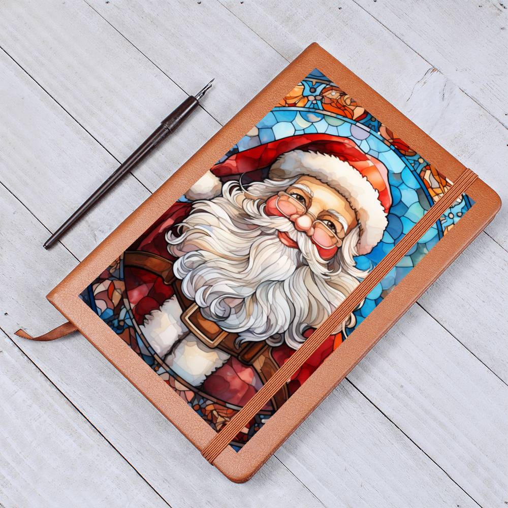 Christmas Stained Glass Design 013 - Vegan Leather Journal