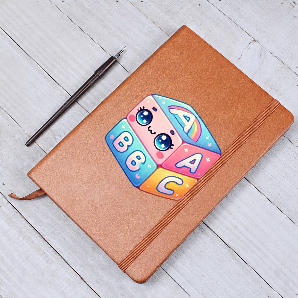 Cute Back to School Sticker 100 - Vegan Leather Journal