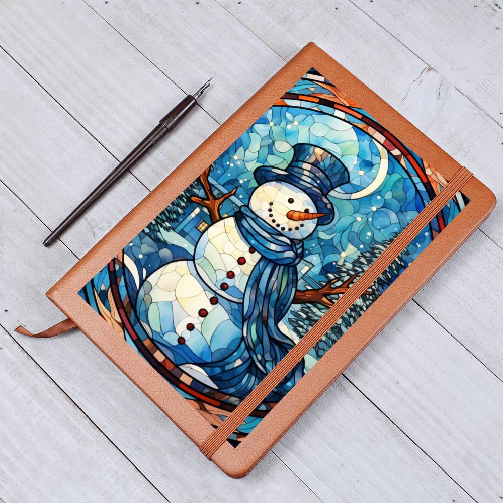 Christmas Stained Glass Design 002 - Vegan Leather Journal