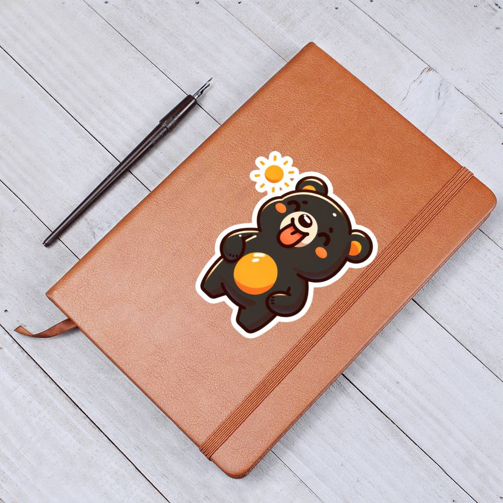 Cute Sun bear sticker 183 - Vegan Leather Journal