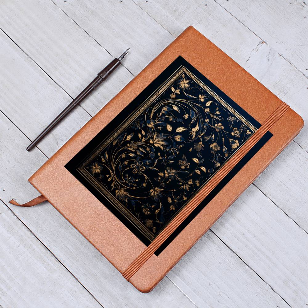 Ornate Gold Cover 041 - Vegan Leather Journal