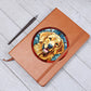 Dog Stained Glass Christmas Design 001 - Vegan Leather Journal