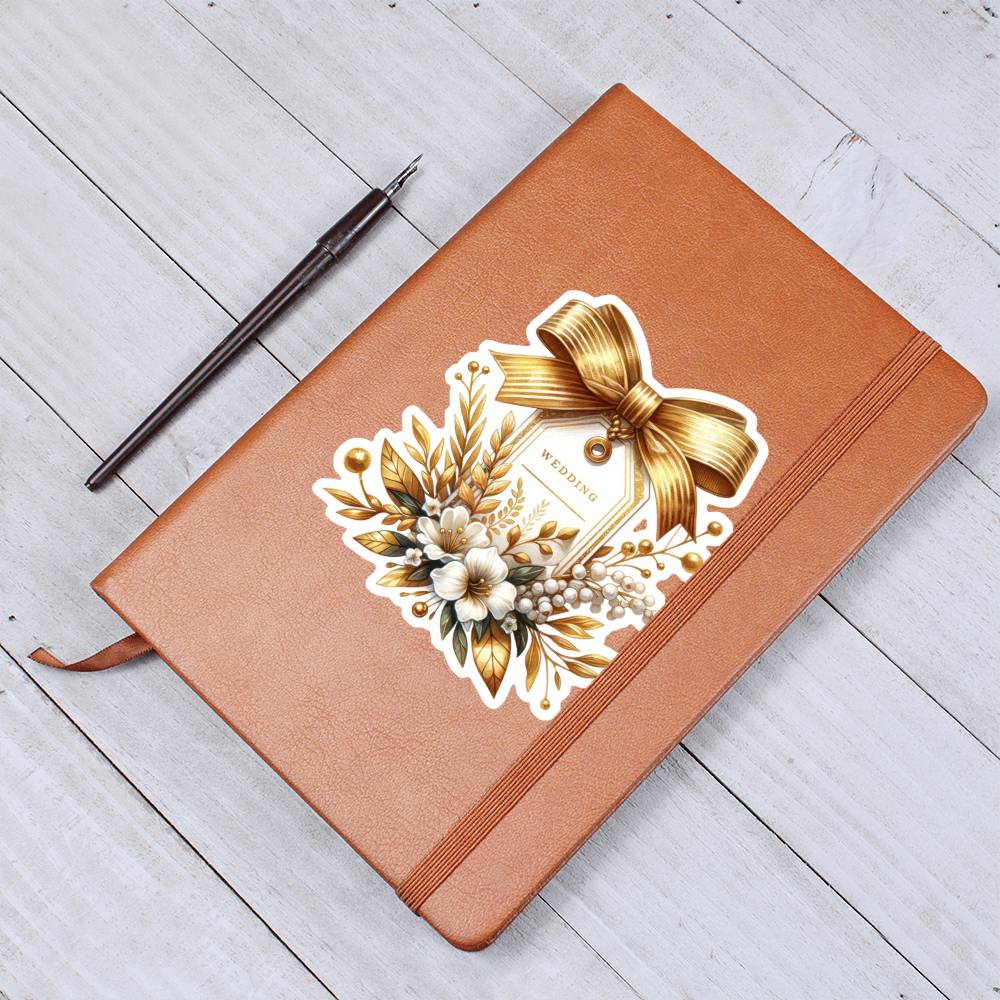 Luxury Wedding Decor Sticker 049 - Vegan Leather Journal