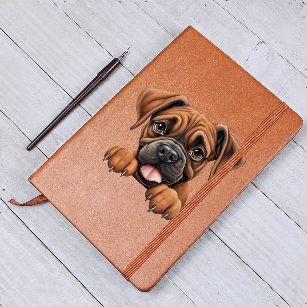 Boxer Peeking - Vegan Leather Journal