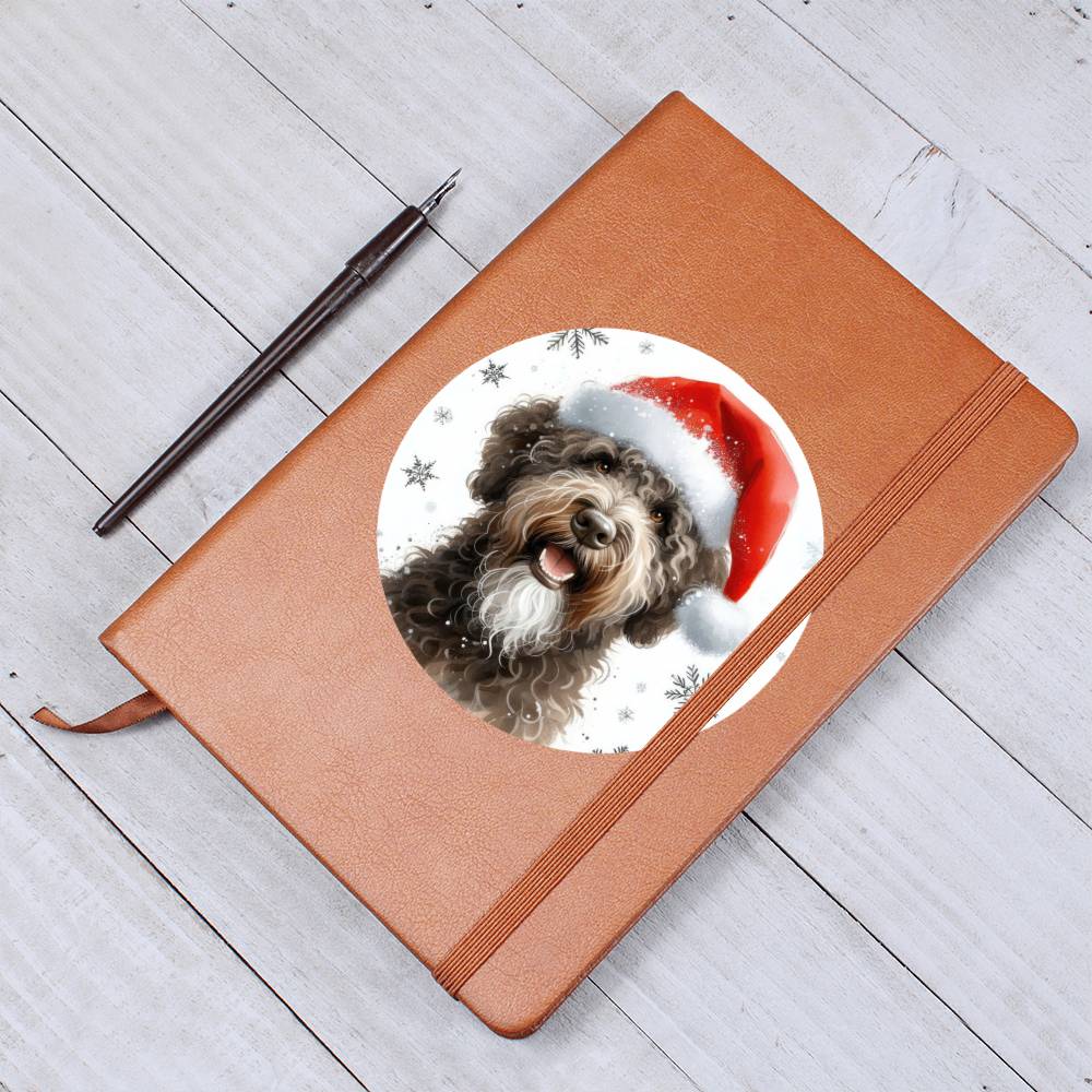 Christmas Dog - Spanish Water - Vegan Leather Journal