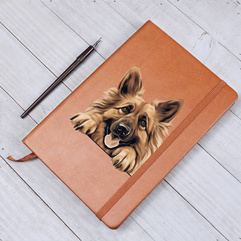 Belgian Tervuren  Peeking - Vegan Leather Journal