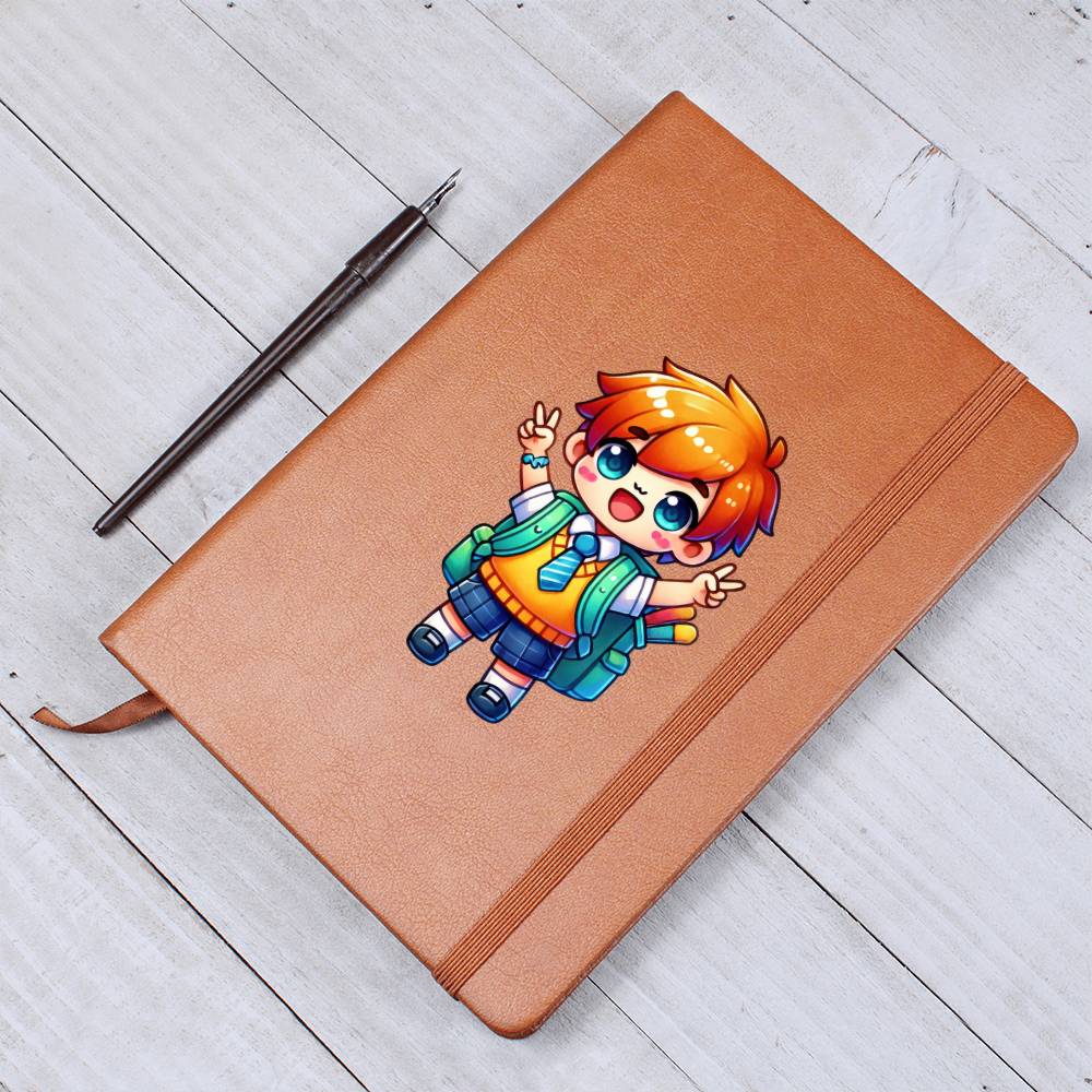 Cute Back to School Sticker 024 - Vegan Leather Journal