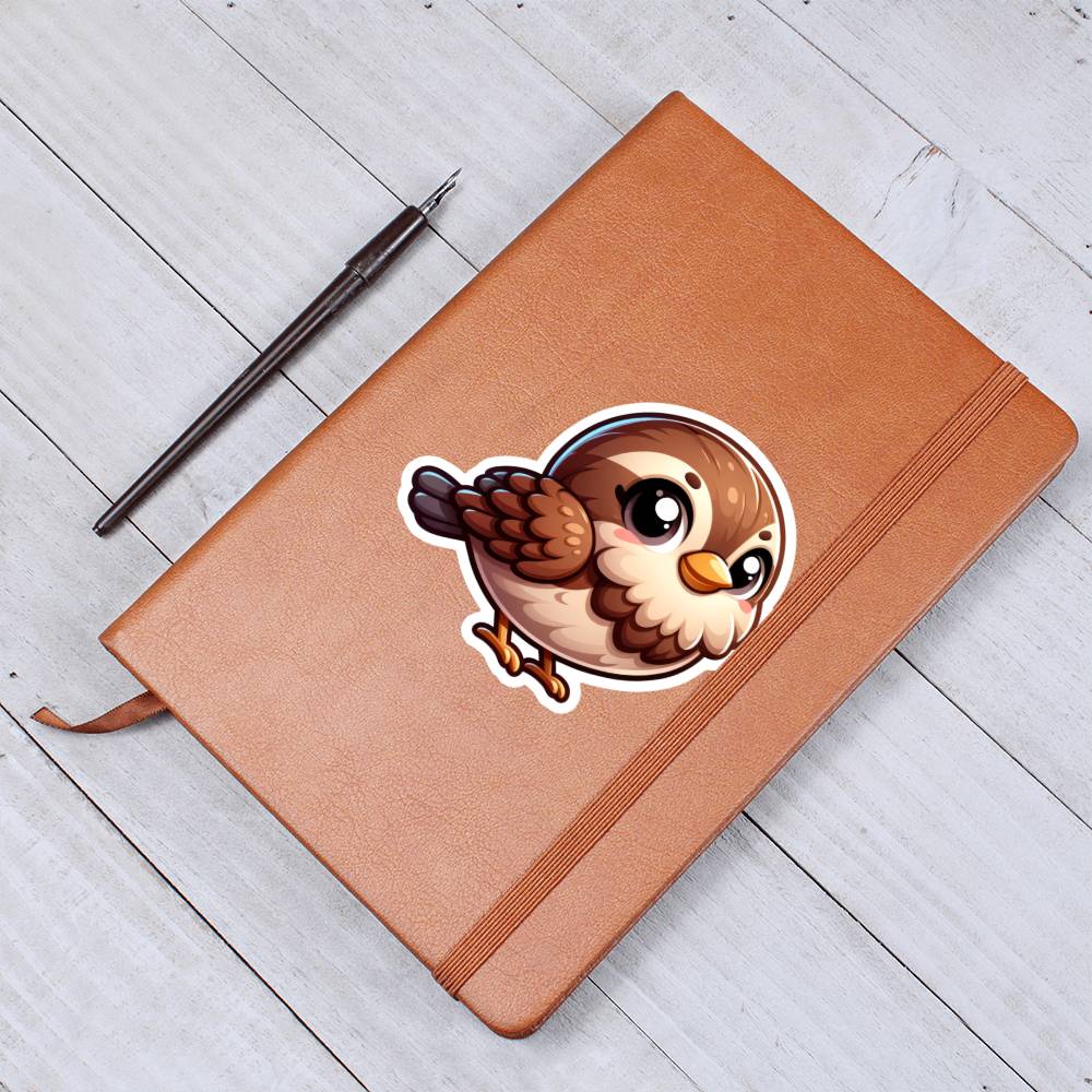 Cute Sparrow sticker 174 - Vegan Leather Journal