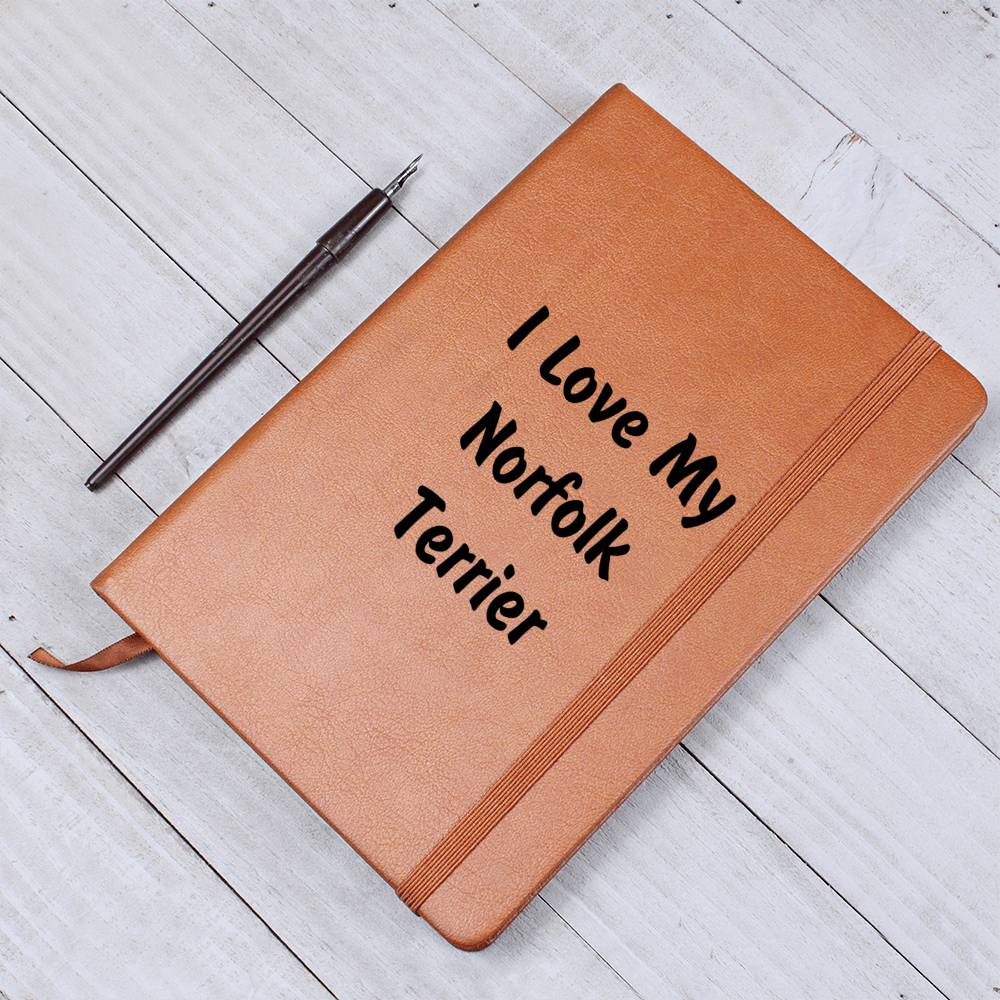 Love My Norfolk Terrier v4 - Vegan Leather Journal