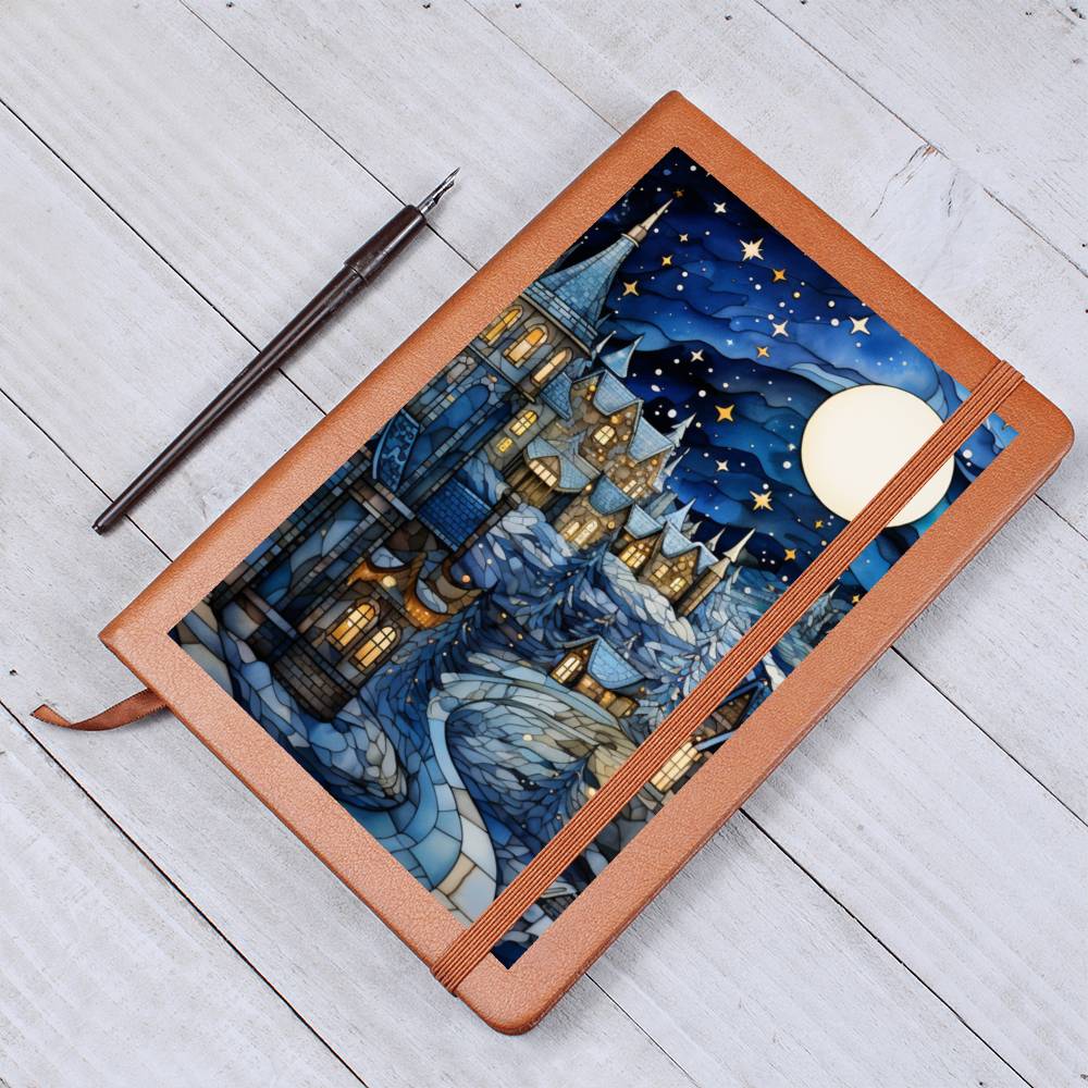 Christmas Stained Glass Design 010 - Vegan Leather Journal