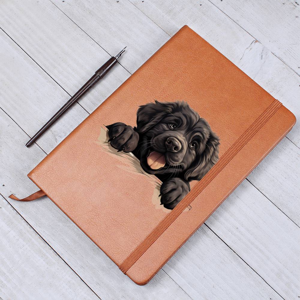 Newfoundland Peeking - Vegan Leather Journal