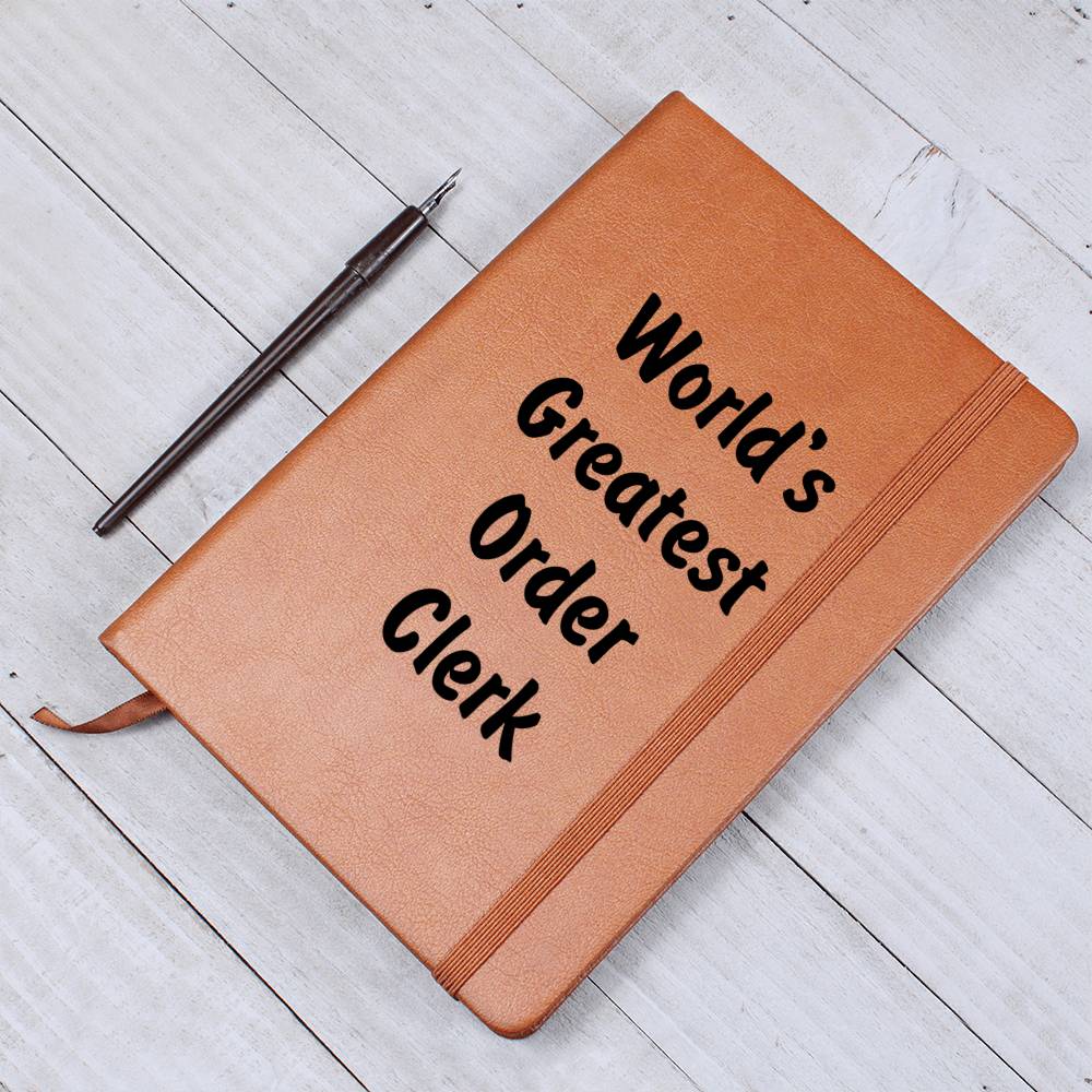 World's Greatest Order Clerk v1 - Vegan Leather Journal