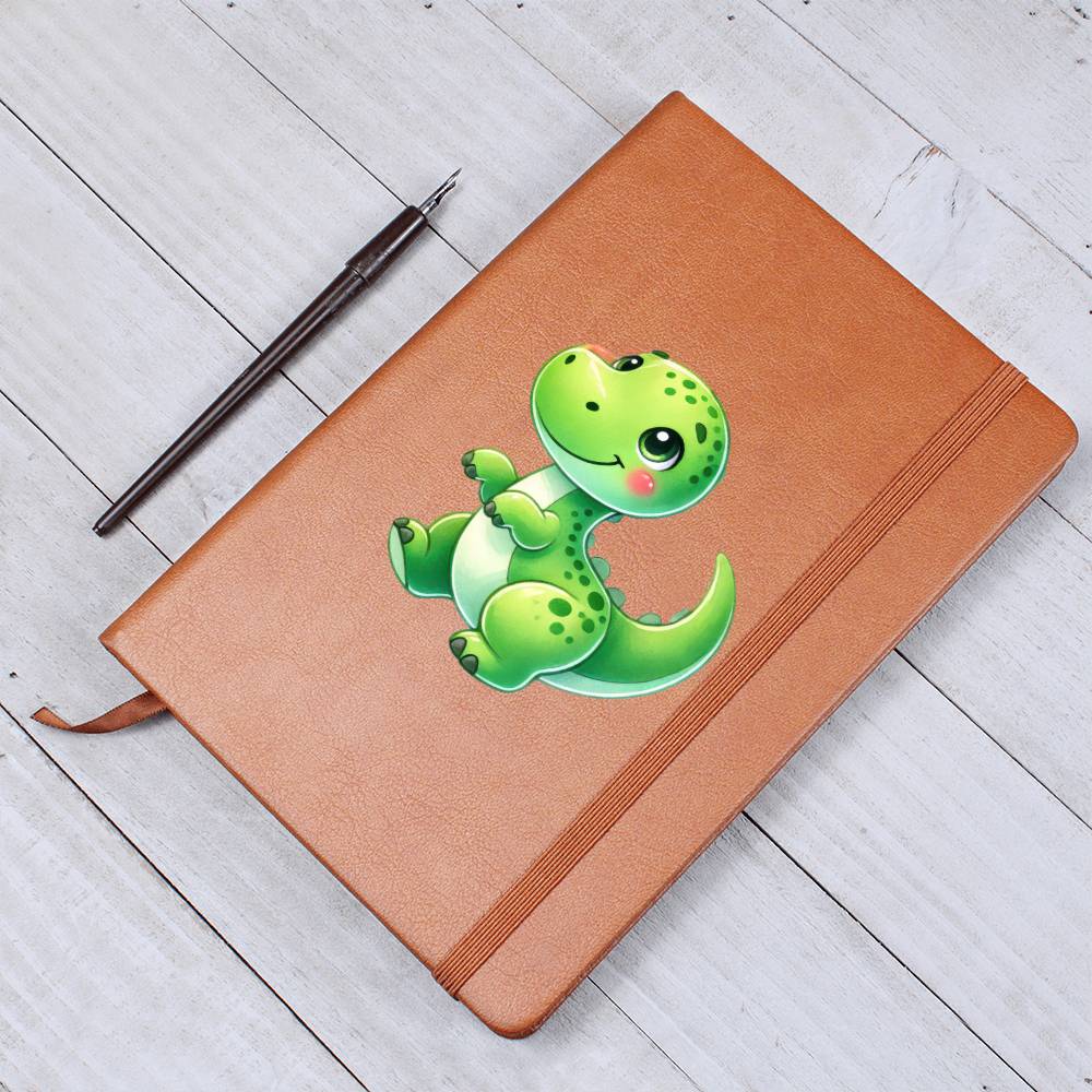 Colorful Baby Dinosaur 066 - Vegan Leather Journal