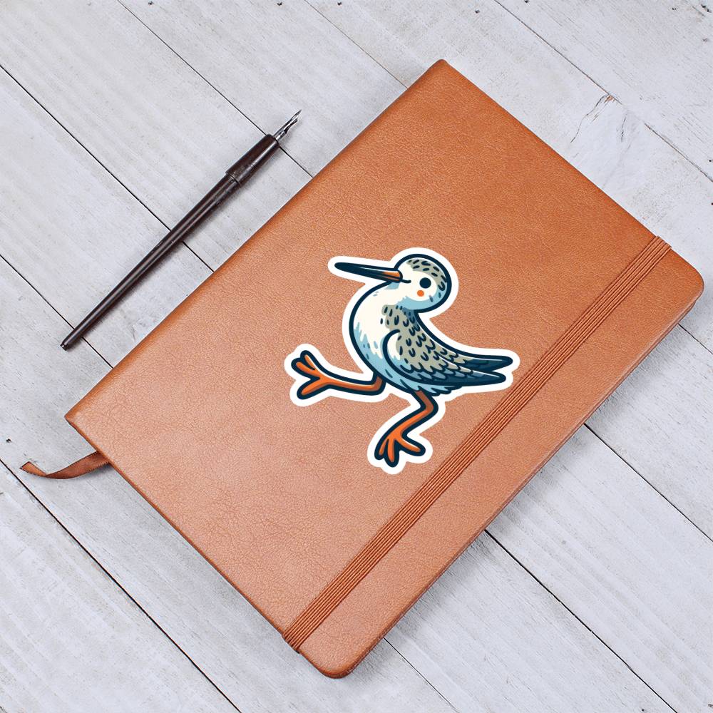 Cute Sandpiper sticker 156 - Vegan Leather Journal