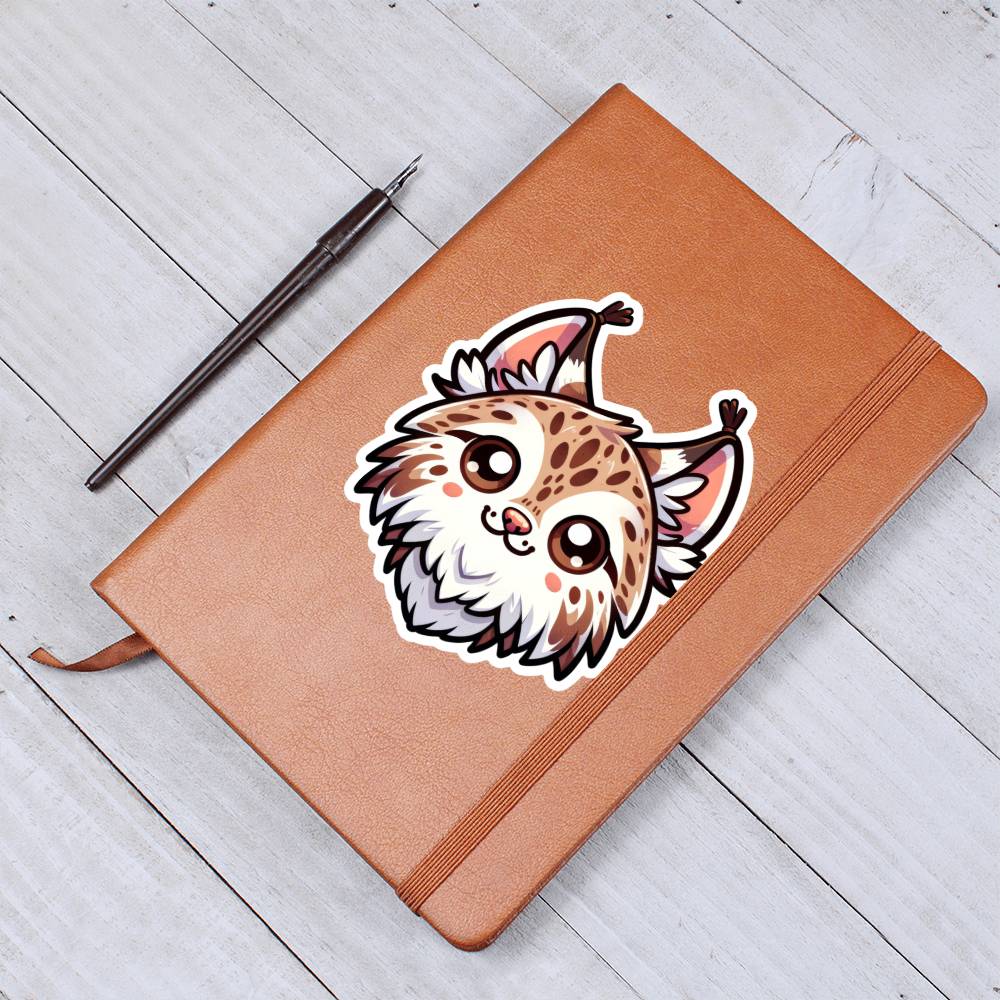 Cute Lynx sticker 89 - Vegan Leather Journal
