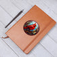 Christmas Red Cardinal Stained Glass Design 005 - Vegan Leather Journal
